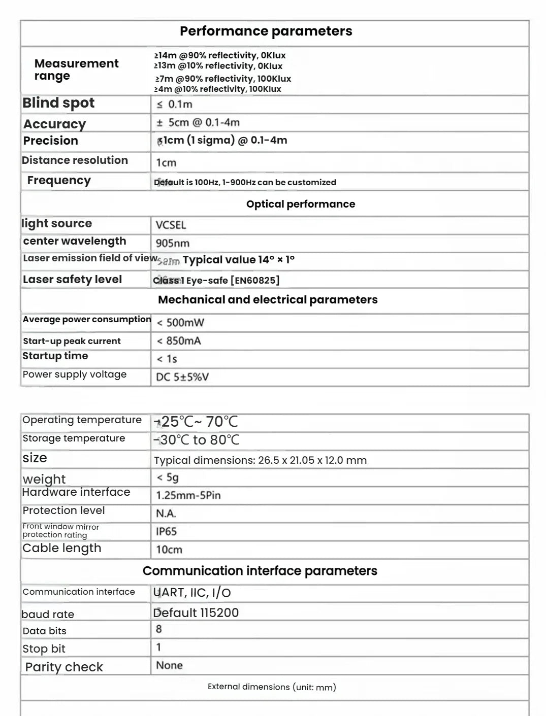 Tof LIDAR drone TF - NOVA 3 - 14m |single - point - LidarTechSolutions